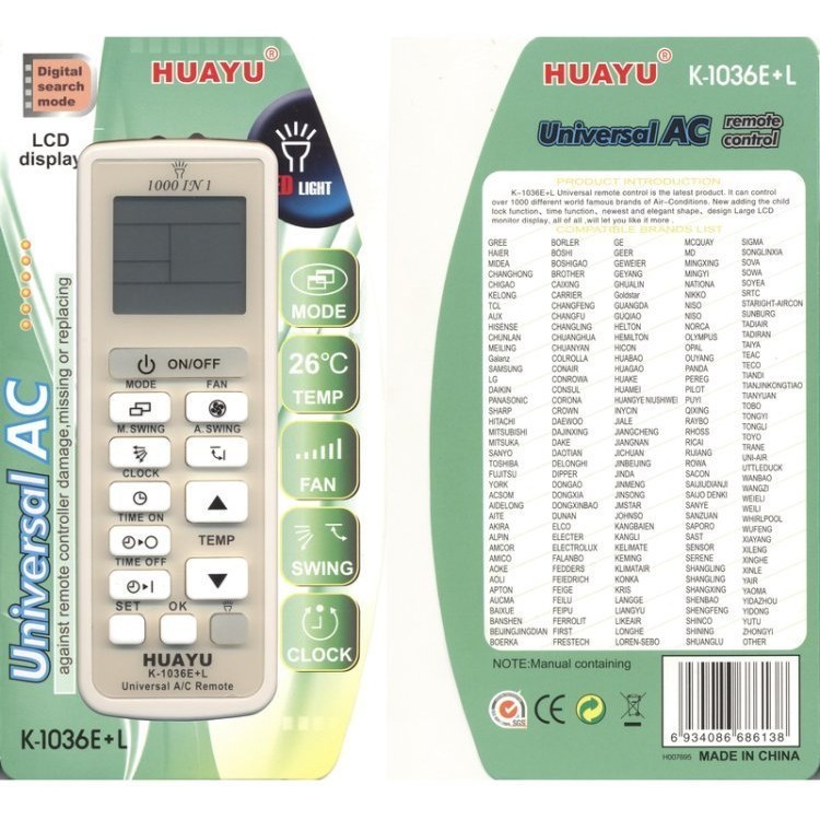 Как настроить универсальный пульт для кондиционера. Huayu k-1036e+l. Универсальный пульт для кондиционера KT-9018e. Пульт для кондиционера Huayu k-1000e. Huayu пульт универсальный кондиционер.