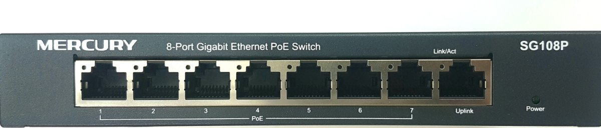 Коммутатор Mercury SG108P 8 портов 10/100/1000 Мбит/с, 7 портов POE